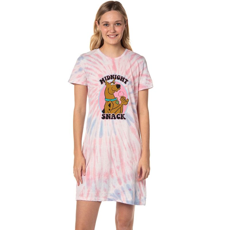 Scooby-Doo Women's Midnight Snack Nightgown Sleep Pajama Shirt For Adults Multicolored, 1 of 5