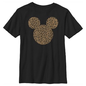 Boy's Disney Mickey Mouse Cheetah Print Silhouette T-Shirt - 1 of 4