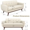 MUUEGM 65" Loveseat Couch Sofa| 2-Seat Memory Foam Futon Couch with Blue Linen Fabric, firm wooden frame - 4 of 4