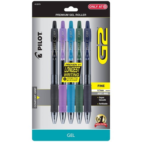 Pilot G2 Retractable Gel Rolling Ball Pens, Fine Point, Assorted Ink - 4 pack