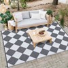 Outdoor Rug Modern Plastic Straw Carpet, Geometric Reversible Outdoor Plastic Straw Camping Rug, RV Mat for Deck, Backyard, Balcony, Porch - 2 of 4