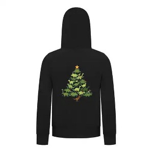 Everyday Kids Christmas Collection Dinosaur Tree Boys Zip Up Hoodie – Holiday Sweatshirt - 1 of 4