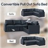 AZL1 Life Concept Sofas 2+3 Sofa Pull-Out Bed Gray Linen Pull Out Bed with Linen Armrest, Sofa Sleeper with Pull out Bed, Black, 81.5"*81.5"*33" - 4 of 4