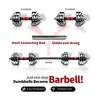 Naysaye Dumbbell 66LBS Adjustable Set with 3 in 1 Barbell Connector Chrome Plated Weights for Home and Gym, Silver, 18.5"*11.81"*7.87" - 4 of 4