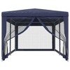 VidaXL Party Tent with 6 Mesh Sidewalls Blue 9.8'x19.7' HDPE - 3 of 4
