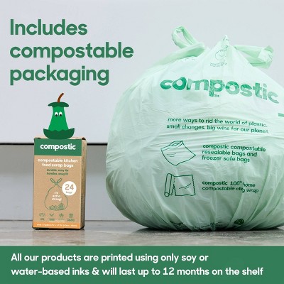 Compostic 100% Compostable Trash Bags - 3gal/24ct