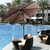 Tangkula 9 Ft Patio Table Market Umbrella Yard Outdoor w/ Heavy-duty Umbrella Base - 2 of 4