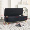 CAVINAS Rectangular Polyester Storage Ottoman Bench with Tufted Top,Upholstered Storage Ottoman,Storage Benches for Living Room,Bedroom - 3 of 4