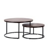 Kumasinova Set of 2 Round Coffee Table for Living Room,Nesting Coffee Table with Metal Legs,Modern Center Table for Office,Bedroom,Brown - 2 of 4