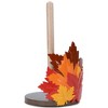 Elanze Designs Fall Leaves 12 inch Resin and Wood Harvest Paper Towel Holder - 2 of 4