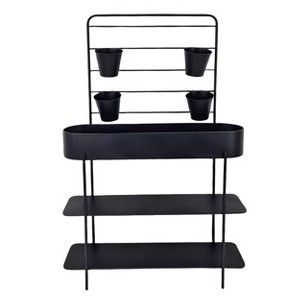 VIP Metal 61 in. Black Potting Table with Hanging Planters Drainage with Plug - 1 of 2