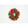 GustoWave 24 in Christmas Wreath with Light,Front Door Lighted Wreath with Pine Cones Flower Cypress Leaves Christmas Ball,Christmas Decorations - 2 of 2