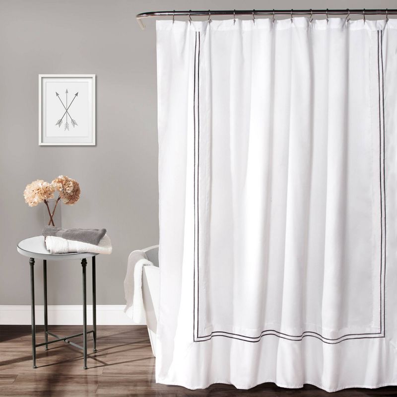 Solid Shower Curtain Gray - Lush D&#233;cor, 1 of 8