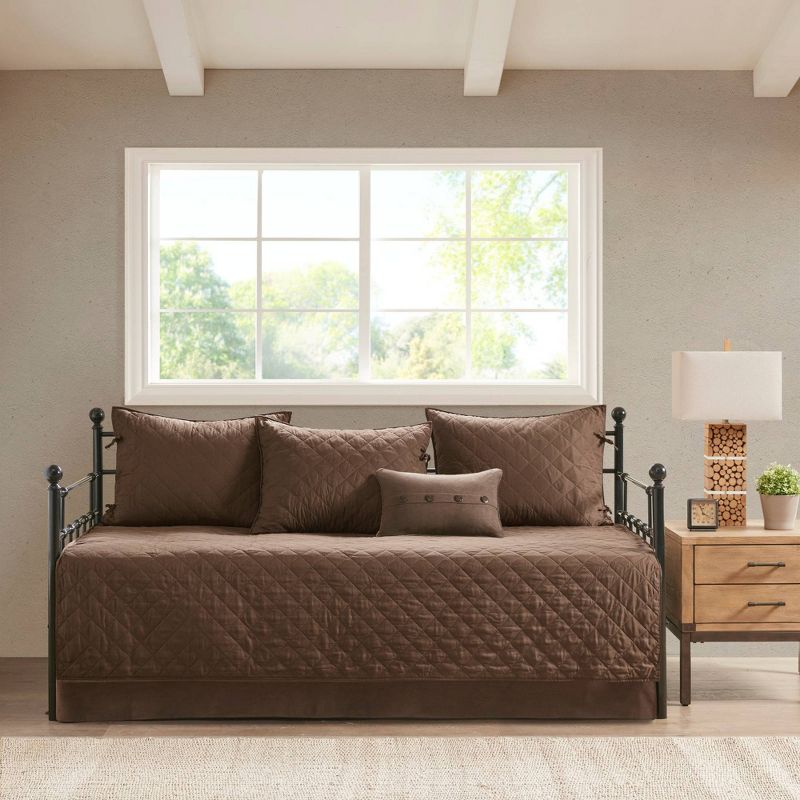 Powell Daybed 6pc Reversible Daybed Cover Set Brown, 4 of 12