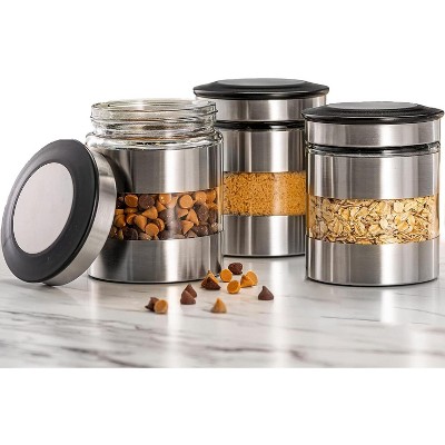 Airtight Food Storage Container for Kitchen Counter with Window, Set of 3