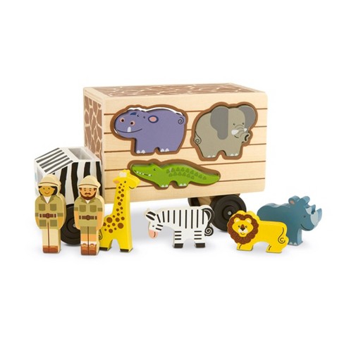 Melissa Doug Animal Rescue Shape, Wooden Truck Toy With Shapes