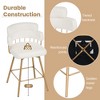 Lyngins Set of 2 Counter Height Bar Stools,180¡ã Swivel Barstools with Bucket Seat,Metal Legs,Low Back Kitchen Chair for Island,Cafes,Dining Room - 4 of 4