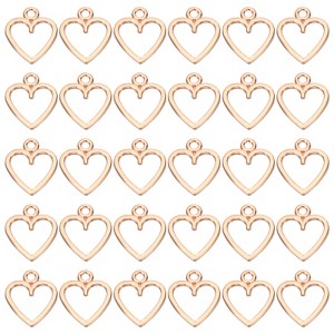 Unique Bargains Metal Bulk Elegant DIY Crafts Jewelry Making Heart Pendant 100 Pcs - 1 of 4