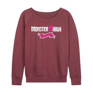 Women's - Monster High - Monster High Alumni Lightweight French Terry Wide Neck Long Sleeve Shirt - 1 of 4