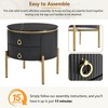 NicBex Coffee Tables for Living Room �19.6" Round Coffee Table Set of 2 Modern Fluted 2 Side Table Set with Drawers and Golden Legs, White+Gold - 2 of 4