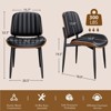 Gikpal Dining Chairs , Mid Century Modern Dining Room Kitchen Chairs, Upholstered PU Leather Vertical Stripe Chair with Walnut Bentwood and Metal Legs - 3 of 4
