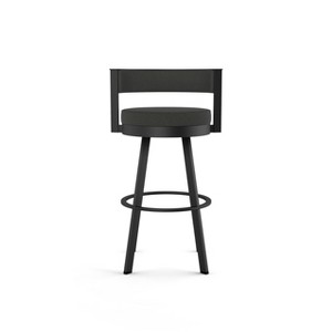 Amisco Broswer Upholstered Barstool Charcoal Gray/Black: Chic Bistro Style, Polyester, Steel Frame - 1 of 4
