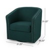 31.25'' Linen Fabric Swivel Club Chair with Barrel Tub Shape, Nailhead Accents, Iron Legs and Hand-Crafted Details - 4 of 4