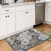 Washable Vintage Floral Living Room Bedroom Rugs, Distressed Print Farmhouse Carpet for Dining Room Kitchen, Retro Accent Home Decor Rugs - 3 of 4