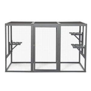 AZL1 Life Concept Pet Crates and Houses Outdoor Cat Cage with Weatherproof Roof and Adjustable Platforms for Safe Playtime, Gray, 70.9"*31.5"*31.5" - 1 of 4