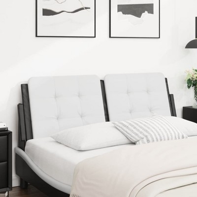 vidaXL Headboard Cushion White and Black 53.9" Faux Leather