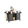 VisioGear Large Bar Serving Cart with Storage Cabinet, Wheels and Extended Table Top, Side Handle for Patio Kitchen, Grey, 51.28"*21.65"*34.25" - 2 of 4
