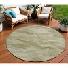 HomeRoots 8' Sage And Ivory Round Abstract Washable Indoor Outdoor Area Rug - 2 of 4