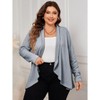 Womens Ribbed Knit Cardigan Open Front Casual Long Sleeve Flowy Draped Irregular Hem Lightweight Loose Outwear Coat - 3 of 4