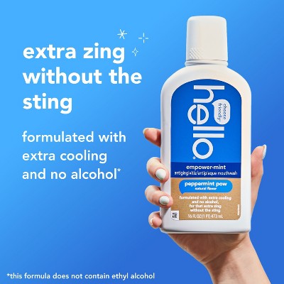 hello Empower-Mint Fluoride Free and Alcohol Free Mouthwash - Peppermint - 16 fl oz