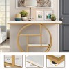 Lirago 41.3" Industrial Console Table 4 Tier Storage Shelf with Circle Base Rustic Brown Entryway Sofa Table for Living Room Hallway - 4 of 4