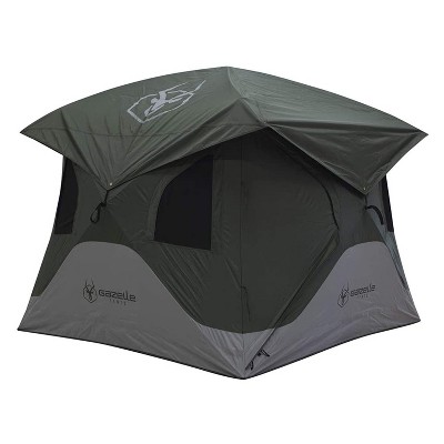 Gazelle T3X 3-Person Pop Up Lightweight Portable 3 Season Easy Setup Camping Tent with Storage Pockets and Gear Loft - Alpine Green (GT301GR)