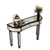 Grungis Half-Moon Mirrored Console Table with Storage,Modern Entryway Table with Fluted Glass & Crystal Knob Drawer for Living Room Hallway - 4 of 4