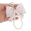 Unique Bargains Faux Pearl Bow Handbag Charms Keychains 1 Pc - 4 of 4