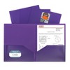 C-Line® Two-Pocket Heavyweight Poly Portfolio Folder, Purple, Pack of 25 - 2 of 3