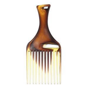 Unique Bargains Wide Tooth Hair Pick Comb Hair Hairdressing Styling Tool Plastic Amber 1 Pcs - 1 of 4
