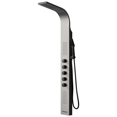 BWE 2-Jet Modern Shower Panel Tower System with Rainfall Shower Head, Tub Spout and Shower Wand