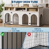 Double Dog Crate Furniture,Heavy Duty Dogs Cage XL Dogs House Indoor with 3 Storage Shelves,Black - 4 of 4