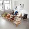 Modern Style Armchair, Solid Wood Upholstered Leisure Armchair With One Pillow - 2 of 3
