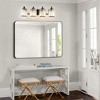 PAKOKULA Modern 26.8 in. 4 Light Black Bathroom Vanity Light with Crystal Glass Shade - 3 of 4