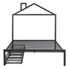 Full/Twin Size Metal Platform Bed Frame with Trundle Bed/ Drawers, House-Shaped Headboard Design 4S -ModernLuxe - 4 of 4