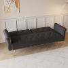 NicBex Modern Velvet Nailhead Loveseat Sofa with Pillows & Adjustable Backrest,Solid Wood 2-Seater Sofa for Living Room,Bedroom - 3 of 4
