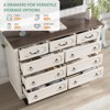 9 Drawer Dresser, 47" Wide Chests of Drawers TV Stand, Antique White - 3 of 4