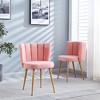 XINGHANZHENXUAN Set of 2 Modern Dining Chairs with Wood-Grain Metal Legs for Dining Room, Living Room, Cafe - 3 of 4