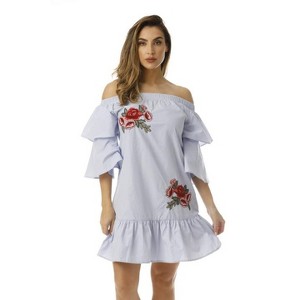 Cocoom Bell Sleeve Dress with Floral Embroidery - 1 of 3