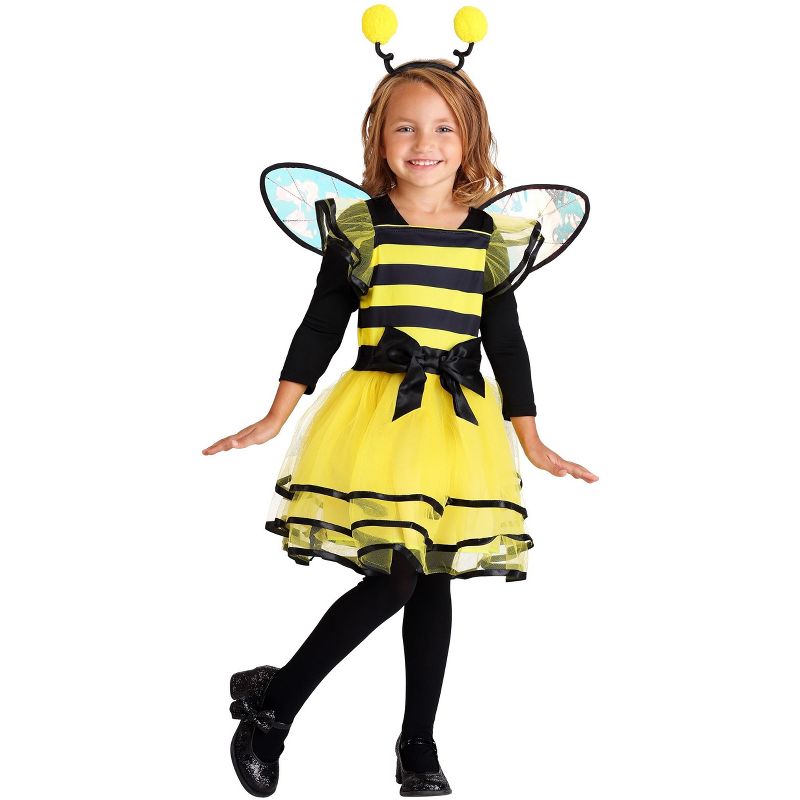 HalloweenCostumes.com Little Bitty Bumble Bee Girl's Costume, 2 of 5